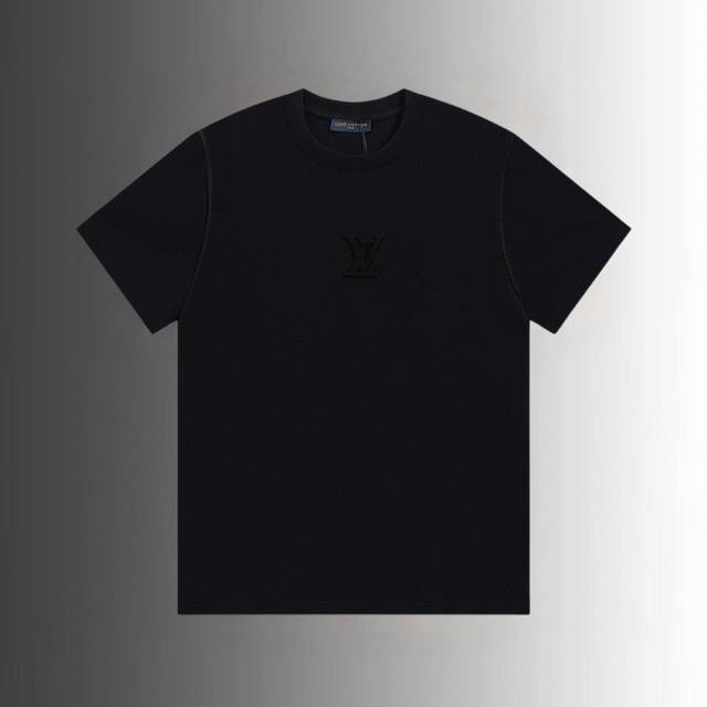 LV 24早春新款短袖 经典LOGO刺绣设计 定制双股精梳棉面料 正确版本 男女同款：XS S M L