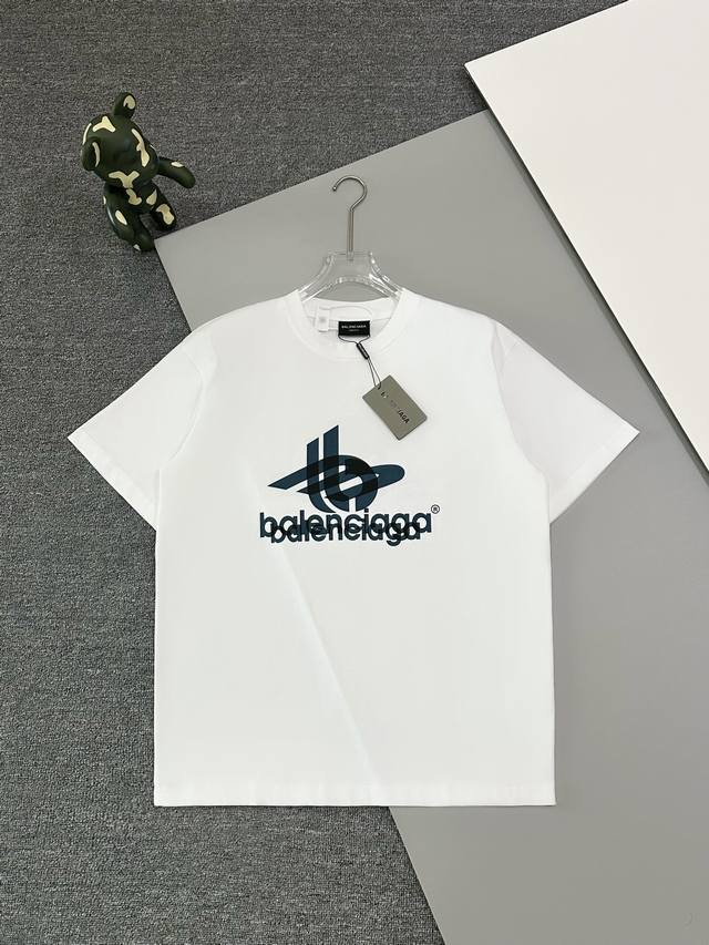 高版本］balenciaga 巴黎世家 叠层logo重影字母印花logo标识印花 精致升级。高版本 短袖t恤原版面料 官方同款 32支250克 纯棉面料 手感非