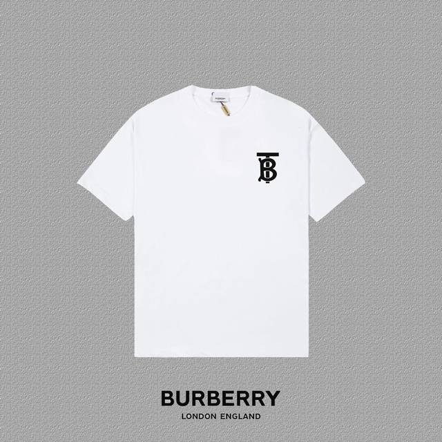 Burberry 巴宝莉] 2024FW短袖T恤 TB厚板字母LOGO印花 高端32s双纱260克面料 重磅面料 定制拉架罗纹同缸同染 三标齐全 男女同款 颜色