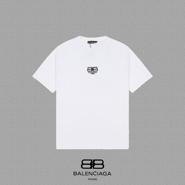 BALENCIAGA 巴黎世家 2024FW短袖T恤 经典款BB刺绣字母 高端32s双纱260克面料 重磅面料 定制拉架罗纹同缸同染 三标齐全 男女同款 颜色：