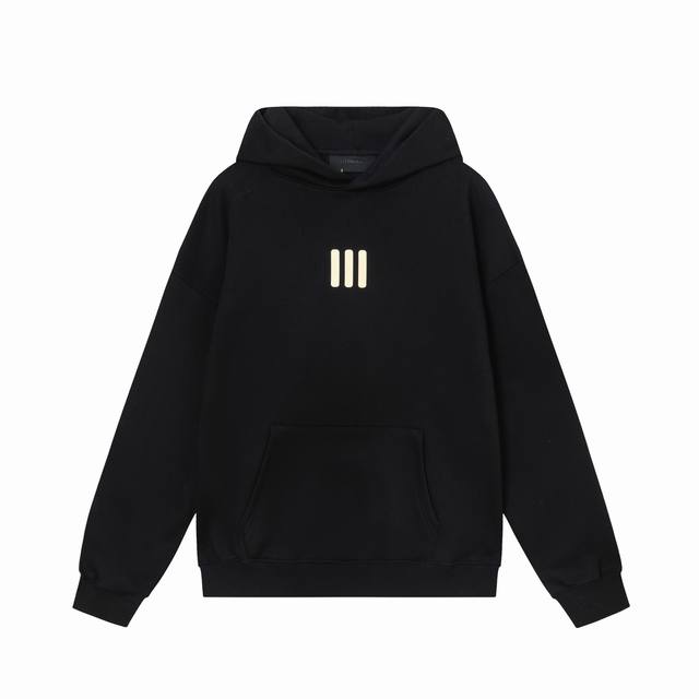 FOG-8827# FEAR OF GOD FOG 联名三条杠 ESSENTIALS 美式潮牌秋冬款连帽卫衣 黑色、灰色 S-XL