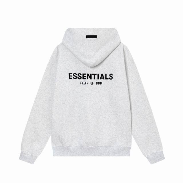 FOG-8827# FEAR OF GOD FOG 联名三条杠 ESSENTIALS 美式潮牌秋冬款连帽卫衣灰色、黑色 S-XL