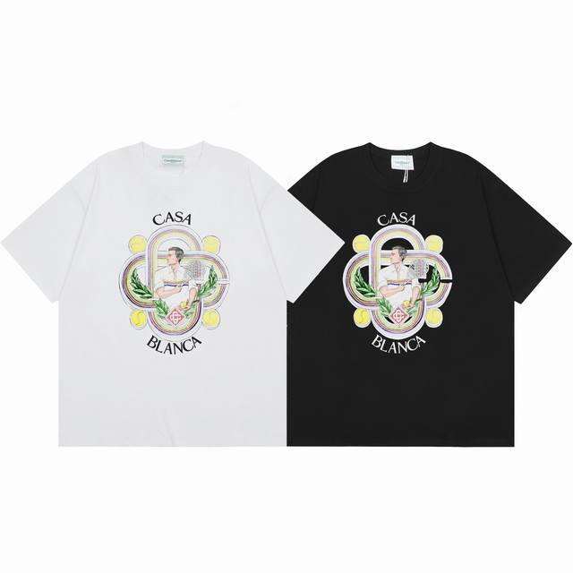 款号C16 Casablanca 高品质纯棉双沙休闲短袖T恤 颜色:黑色 白色 尺码S M L XL XXL - 点击图像关闭