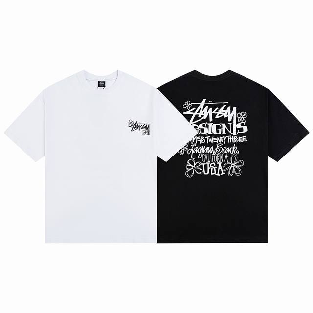 款号HN647 高品质版本，区别通货 STUSSY 斯图西 Summer LB TEE 印花男女短袖T恤 -面料精选32支230克双纱面料 手感柔软舒适 吸汗透