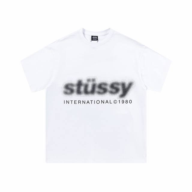 款号HN642 高品质版本，区别通货 STUSSY 斯图西 BLUR TEE 字母印花男女短袖T恤 -面料精选32支230克双纱面料 手感柔软舒适 吸汗透气.