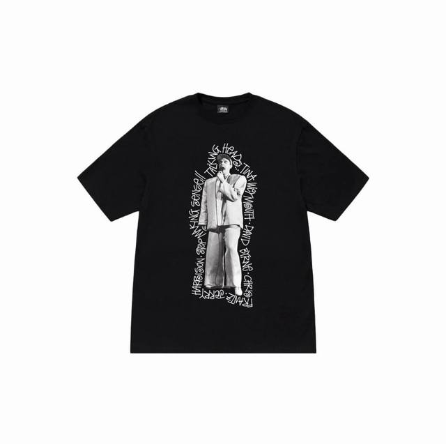 款号HN730 高品质版本，区别通货 斯图西 Stussy x TALKING HEADS 联名款 FW23 STOP MAKING SENSE TEE 麦克风 - 点击图像关闭