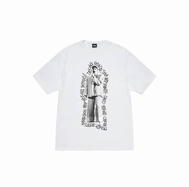 款号HN730 高品质版本，区别通货 斯图西 Stussy x TALKING HEADS 联名款 FW23 STOP MAKING SENSE TEE 麦克风