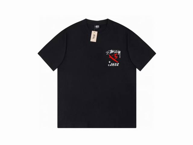 款号HN729 高品质版本，区别通货 斯图西 Stussy David Carson联名款印花短袖男女同款 -面料精选32支230克双纱面料 手感柔软舒适 吸汗