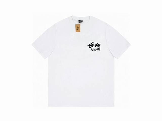 款号HN727 高品质版本，区别通货 斯图西 Stussy 米兰城市限定印花短袖男女同款 -面料精选32支230克双纱面料 手感柔软舒适 吸汗透气. -百搭款