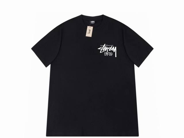 款号HN706 高品质版本，区别通货 STUSSY 斯图西 巴黎限定印花男女短袖 -面料精选32支230克双纱面料 手感柔软舒适 吸汗透气. -百搭款 原单品质