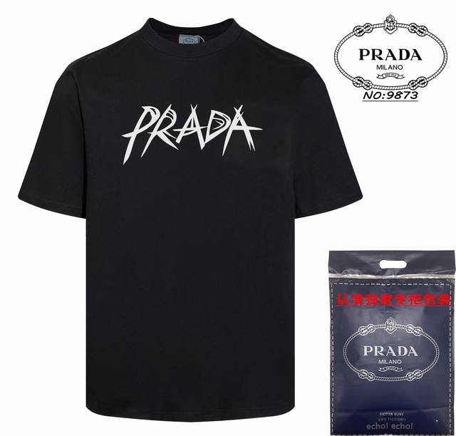 高品质PRADA~普拉达 2024新款 圆领短袖T恤 颜色都是定制定染,手感非常舒服 超级百搭好看的一款短袖 三标齐全 非市场普通版本 随意对比 品质绝对保证.