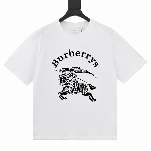 BURBERRY 巴宝莉24ss潮牌新品印花圆领短袖t恤 颜色:黑色 白色 尺码: M-2XL 秋冬最新砖柜同步os落肩版型280克重全棉时尚又个性超级百搭好看