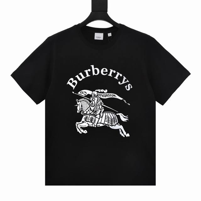 BURBERRY 巴宝莉24ss潮牌新品印花圆领短袖t恤 颜色:黑色 白色 尺码: M-2XL 秋冬最新砖柜同步os落肩版型280克重全棉时尚又个性超级百搭好看