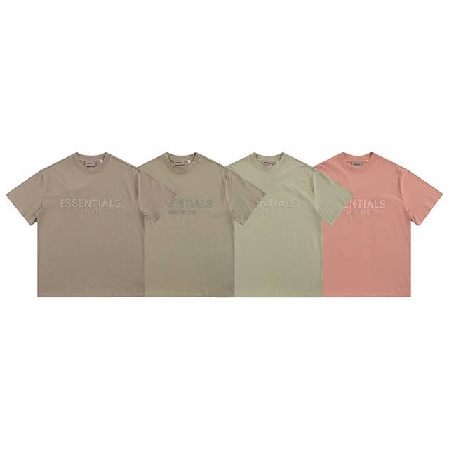 ESSENTIALS FOG前字母短袖 款号：2303# 颜色：苔藓色 粉色 草绿 小棕色 码数：S M L XL 面料纯棉230克 宽松版型 FOG原版尺码