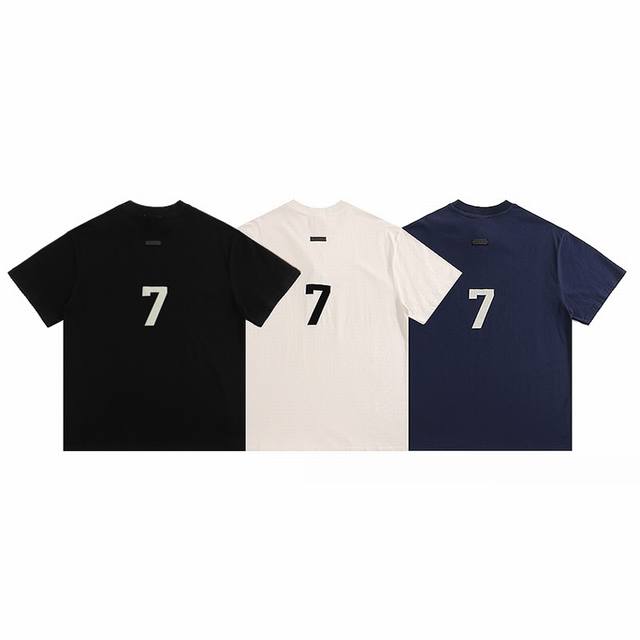 FOG essentials 7号植绒短袖T恤 款号：ES2213# 颜色：水泥灰 宝蓝色 黑色 码数：S M L XL