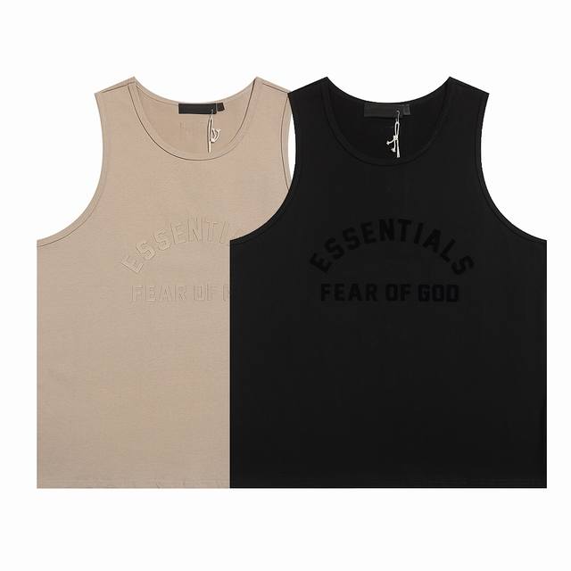 FEAR OF GOD ESSENTIALS宽松无袖背心T恤 款号：BX8819# 颜色：褐色 玄青色 码数：S M L XL