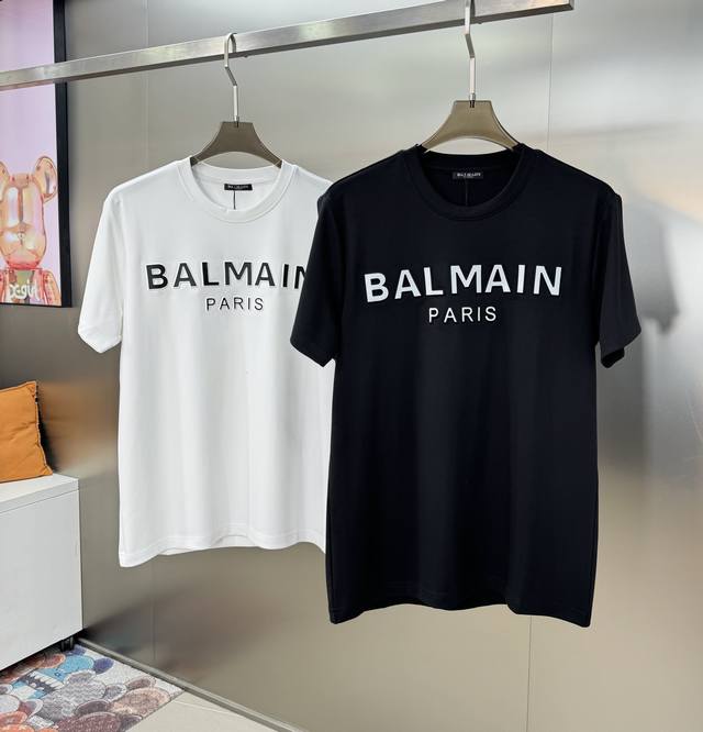 BALMAIN*巴尔曼24s新款莫代尔T恤.基础款的领军人物.胸口经典字母3D立体烫画！高温定型压花.干净清爽简单大方.不限年龄的单品推荐常规版型！干练的款式