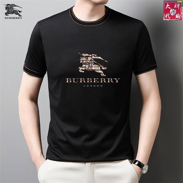 Burberry 巴宝莉 夏季新款高级时装休闲短袖，专柜同款简约时尚，从容百搭，大气优雅采用进口上等面料极致顺滑触感细腻不易起皱奢华高贵挺括有型锁针、高密度缝制