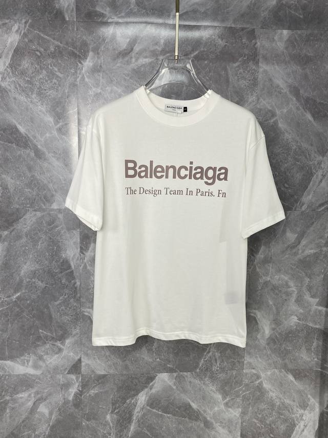 Balenciaga巴黎世家 2024ss春夏高品质260克古驰双纱潮牌棉T恤，工艺品级别，辅料顶真，车线做工符合精品要求，超级好搭配，落肩款，品质及剪裁设计都