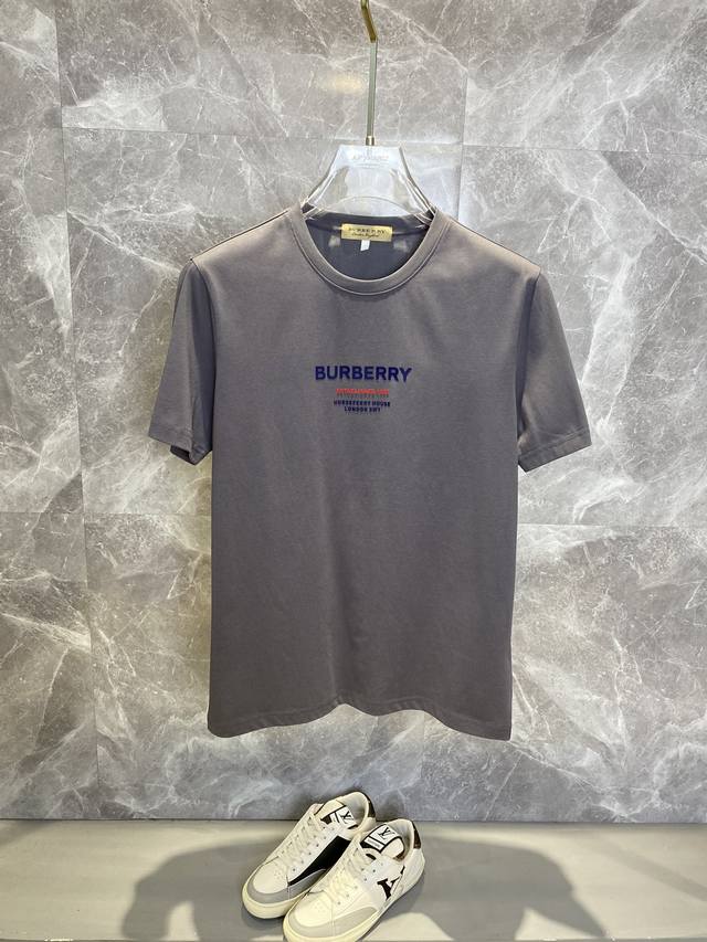 Burberry巴宝莉 2024ss春夏高品质丝光棉短袖T恤 M-6XL可穿至230斤 顶级原单品质，当下最新工艺要求，顶级订单要求车线做工，超级好搭配，顶级定 - 点击图像关闭