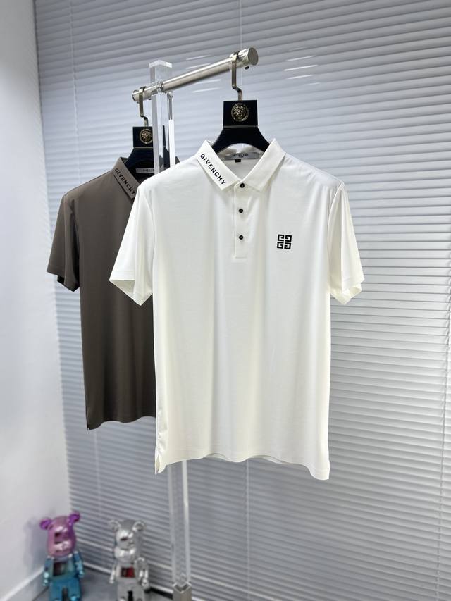 Giv*纪梵希 ss24夏季新款翻领POLO衫 雍容华贵的品牌风格，客供进口面料，手感丝滑细腻有光泽， 做出来的衬衫也是版型垂顺挺括，并且还抗皱抗起球，贴身穿着