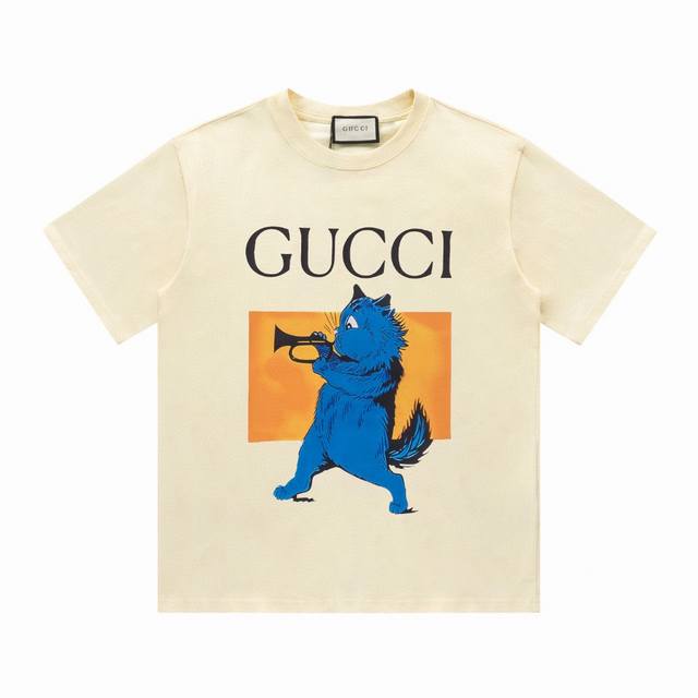 特价 齐码 GUCCI 古驰24SS新款logo印花短袖T恤 采用百分百270克纯棉面料，质感柔软顺滑 采用进口专机高温热固油墨丝网印花，看得到的立体层次，设计 - 点击图像关闭