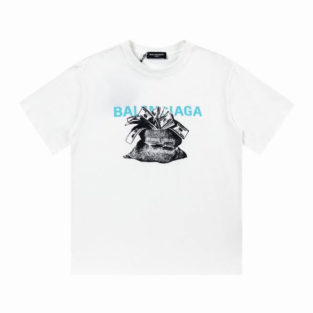 特价 齐码 Balenciaga 巴黎世家 字母印花短袖T恤 全新的面料与车线工艺，定制面料，全程都是定织定染的，特殊色的决绝忌讳现成面料，大货只用到10卷面料