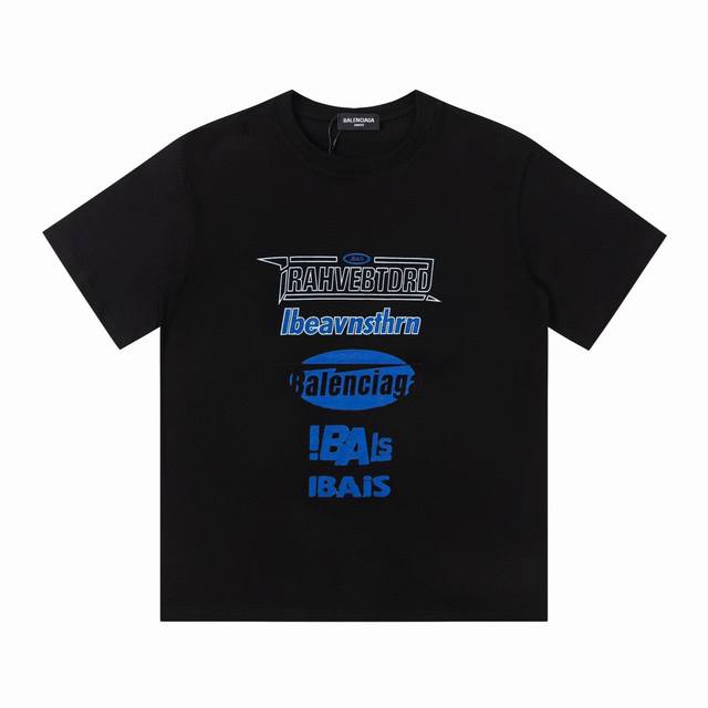 特价 齐码 Balenciaga 巴黎世家 字母印花短袖T恤 全新的面料与车线工艺，定制面料，全程都是定织定染的，特殊色的决绝忌讳现成面料，大货只用到10卷面料