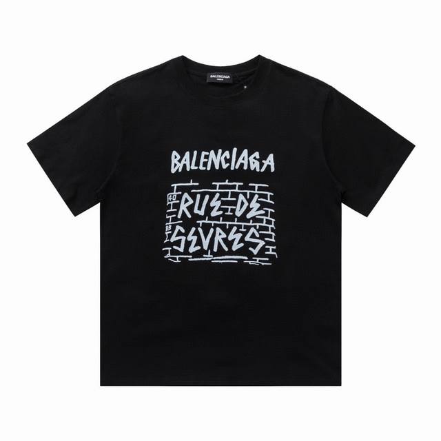 特价 齐码 BALENCIAGA 巴黎世家24SS新款logo印花短袖T恤 采用百分百270克纯棉面料，质感柔软顺滑 采用进口专机高温热固油墨丝网印花，看得到的 - 点击图像关闭