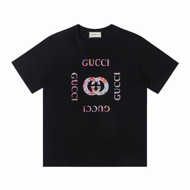 特价 剩余尺码 M L XL GUCCI 古驰24SS新款logo印花短袖T恤 采用百分百270克纯棉面料，质感柔软顺滑 采用进口专机高温热固油墨丝网印花，看得