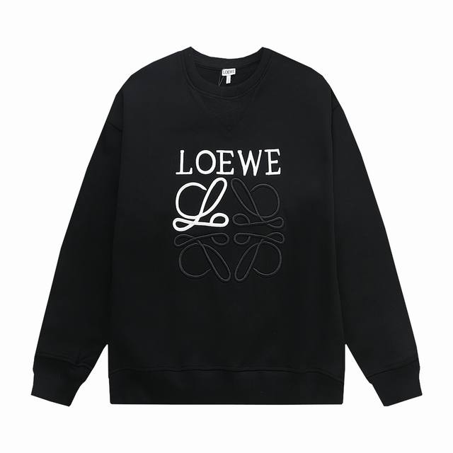 新款上新 LOEWE 罗意威 精工拼色字母LOGO刺绣 精致升级，灵感源自八十年代复古 原版面料 官方同款 圆领卫衣 定制同缸染面料 手感非常舒服 春夏最新砖柜