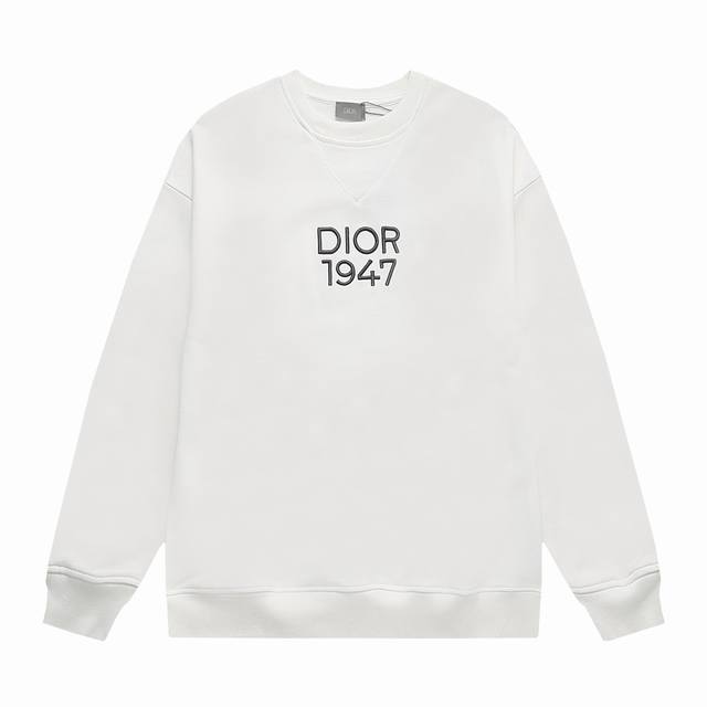 新款上新 DIOR 迪奥 CD1947绣花logo基础款圆领卫衣 Logo标识精致升级，灵感源自八十年代复古 原版面料 官方同款 圆领卫衣 定制400克同缸染面