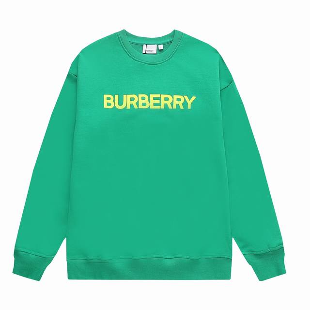 新款上新 BURBERRY 巴宝莉 Logo经典单排字母 TB标识印花 精致升级，灵感源自八十年代复古 原版面料 官方同款 圆领卫衣 定制400克同缸染面料 手