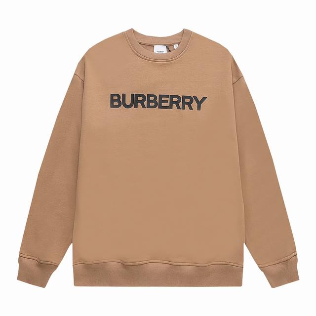 新款上新 BURBERRY 巴宝莉 Logo经典单排字母 TB标识印花 精致升级，灵感源自八十年代复古 原版面料 官方同款 圆领卫衣 定制400克同缸染面料 手