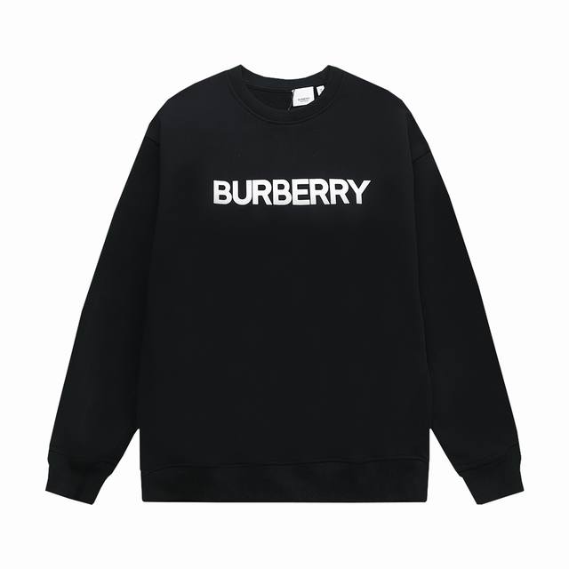 新款上新 BURBERRY 巴宝莉 Logo经典单排字母 TB标识印花 精致升级，灵感源自八十年代复古 原版面料 官方同款 圆领卫衣 定制400克同缸染面料 手