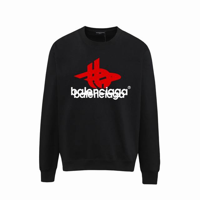 Balenciaga巴黎世家印花圆领毛圈卫衣 1:1对版面料400克毛圈高克重百分百纯棉 提前做过预缩水1×1双纱洗一辈子都不会变形的 男女同款 官网细节一致