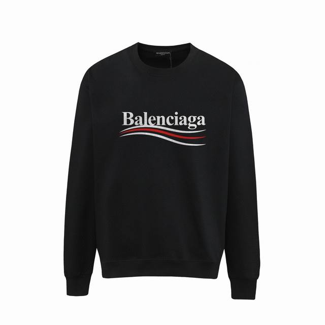 Balenciaga巴黎世家印花圆领毛圈卫衣 1:1对版面料400克毛圈高克重百分百纯棉 提前做过预缩水1×1双纱洗一辈子都不会变形的 男女同款 官网细节一致