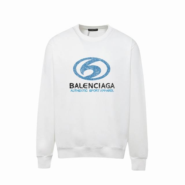 Balenciaga巴黎世家印花圆领毛圈卫衣 1:1对版面料400克毛圈高克重百分百纯棉 提前做过预缩水1×1双纱洗一辈子都不会变形的 男女同款 官网细节一致