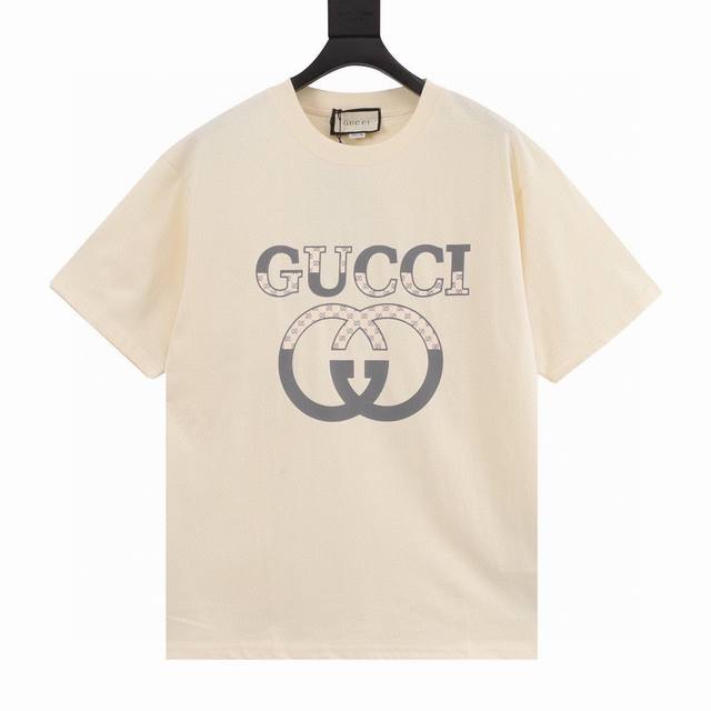 特价 齐码 GUCCI 古驰 23SS双g互扣老花logo经典情侣款T恤短袖 g家超级经典的一款百搭t恤，快手ins小红书热门款，经典百搭不过时系列V绝佳夏日穿