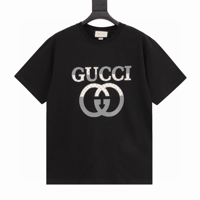 特价 剩余尺码 XS S M GUCCI 古驰 23SS双g互扣老花logo经典情侣款T恤短袖 g家超级经典的一款百搭t恤，快手ins小红书热门款，经典百搭不过