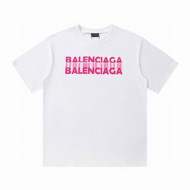 特价 剩余尺码 XS S BALENCIAGA 巴黎世家24ss字母logo印花短袖t恤 简约字母标识设计发泡模糊印花设计感满分 新面料 新版型 独家定织定染高