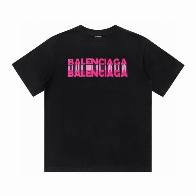 特价 齐码 BALENCIAGA 巴黎世家24ss字母logo印花短袖t恤 简约字母标识设计发泡模糊印花设计感满分 新面料 新版型 独家定织定染高克重260克面