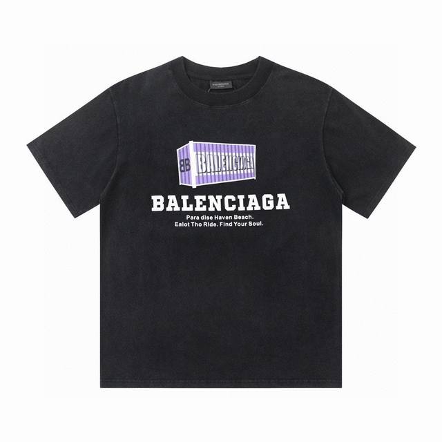 特价 齐码 BALENCIAGA 巴黎世家春夏新品水洗字母T恤短袖 穿上就是舒适自在减龄又显瘦的存在，慵懒而随性，结合干净简单的色系就特别耐看，适合日常穿着~复