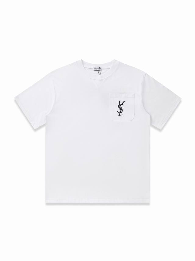 特价 齐码 Saint Laurent 圣罗兰 胸口字母刺绣短袖 颜色：黑色 白色 尺码：XS S M L 情侣款短袖T恤，春夏限定新款，标识性字母刺绣再次入眼