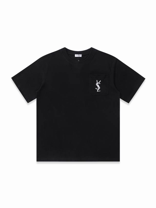 特价 齐码 Saint Laurent 圣罗兰 胸口字母刺绣短袖 颜色：黑色 白色 尺码：XS S M L 情侣款短袖T恤，春夏限定新款，标识性字母刺绣再次入眼 - 点击图像关闭