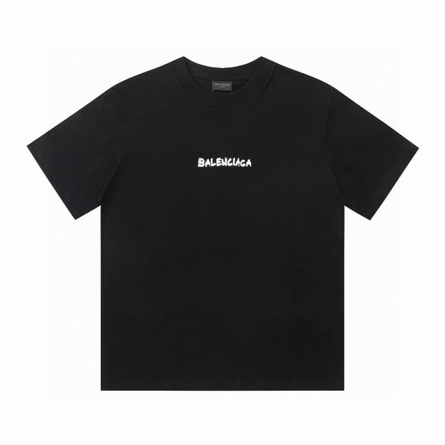 特价 齐码 BALENCIAGA 巴黎世家BLCG 草写字母印花短袖T恤 高品质高克重纯棉欧潮版短袖T恤 印花工艺 要求车线做工符合精品要求，超级好搭配，搭配整