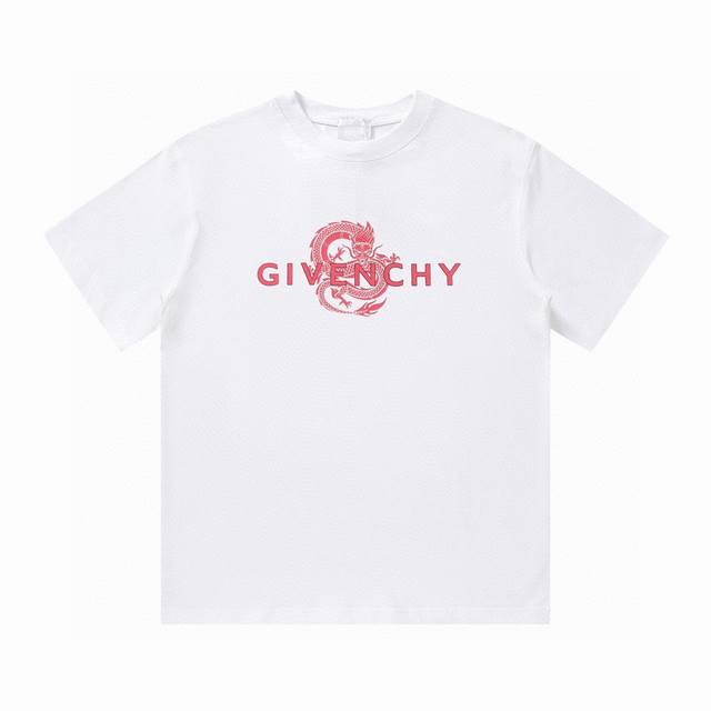 特价 齐码 Givenchy 纪梵希高品质24ss新春红色龙年印花喜庆纯棉短袖 t恤 喜庆款男士女大码情侣宽松 专柜最NEW首发官网同步，专柜纯棉面料贴肤舒适，