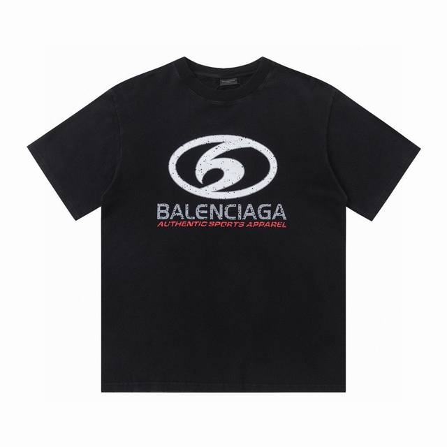 特价 齐码 BALENCIAGA巴黎世家 24SS新款水洗裂纹标识限定短袖 LOGOT恤 新面料 新版型 独家定织定染高克重260克面料 质感柔软舒适 Os落肩