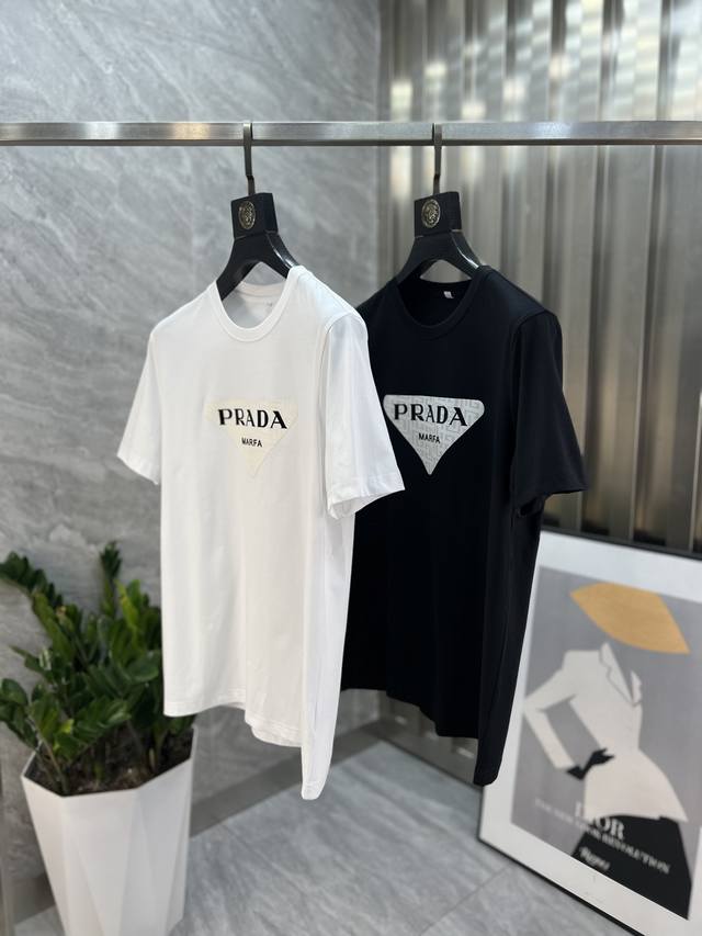 Prada 普拉达 春夏新品 三标齐全 T恤短袖 好货不用过多介绍 看细节 专柜码数：M-6XL 175 140建议L 最大穿230斤