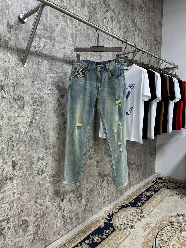 上新 24ss F家 爆款牛仔来袭 重工洗水 定制刺绣logo 修身剪裁 经典百搭 码数29-38 35 37